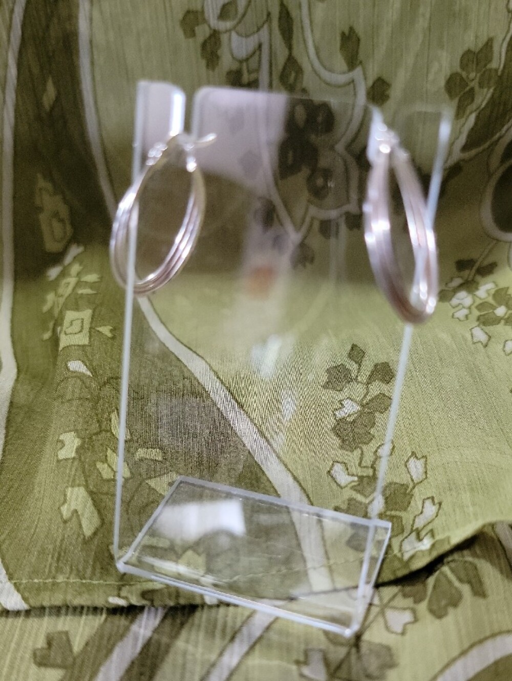 Artisan 925 SS Twisted Hoop Earrings - Picture 3 of 3